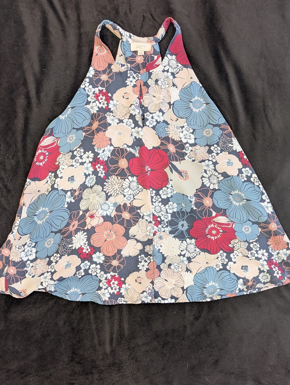 EUC LOFT Outlet Floral Halter Swing Tank Top - Multicolor